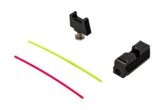 The Taran Tactical Fiber Optic Glock Sight Set can co-witness with RMR red dots